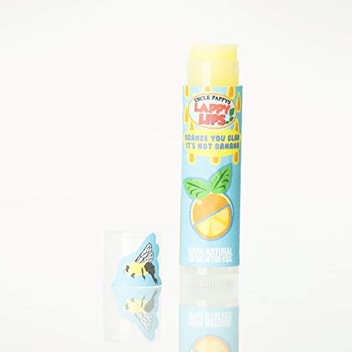 Lappy Lips Organic 100% Natural, Lip Balm Chap stick for Kids, Toddlers (4 flavors) - Organic Essential Oil - for Dry Chapped Lips to Restore and Heal and Make Kids Happy-Velvo Beauty
