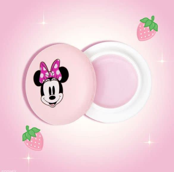 The Crème Shop x Disney Macaron Lip Balm Minnie Mouse Strawberries and Crème Pink Korean Scented Pocket Portable Vitamin E Shea Butter-Velvo Beauty