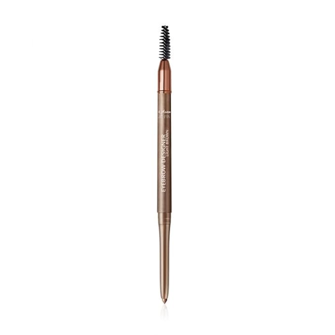 M. Asam MAGIC FINISH Eyebrow Designer Light-Brown - 4-in-1 eyebrow pencil with rotating mine & spiral brush, perfect shape & fullness thanks to powdery texture, optimal brow arch, eye make-up, 0.01 Oz-Velvo Beauty
