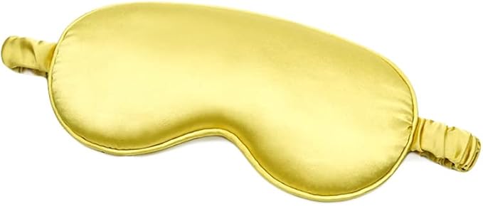 100% Natural Mulberry Soft Silk Sleep Mask, Light Blocking Eye Masks for Sleep, Night Blindfold Eye Mask Cover for Men and Women, Sleeping Night Mask for Travel (Gold)-Velvo Beauty