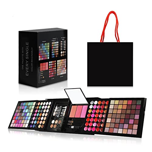 Teen Beginner Makeup Kit, Makeup Kit For Women Full Kit 177 Color Eyeshadow Palette Lipstick Set Lips Blush Foundation Eyebrow Powder With Mirror + 20pcs brush-Velvo Beauty