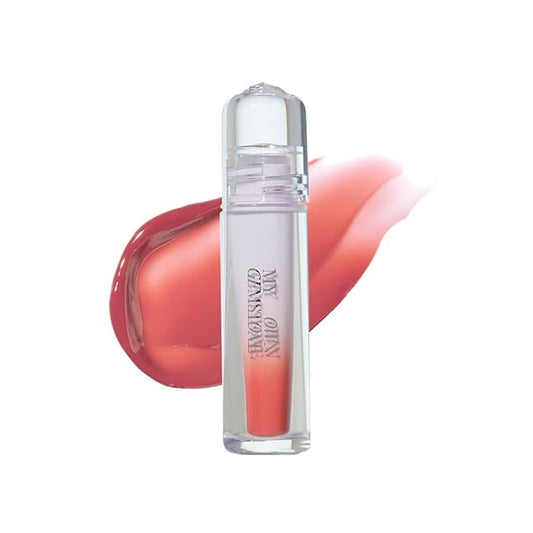 ETUDE Over Glowy Lip Stain Tint #16 Opal Wish | Non-Sticky Vegan Lip Tint | Moisturized & Long-lasting Lip Gloss | Daily Tint for Dry Lips, Korean Makeup-Velvo Beauty