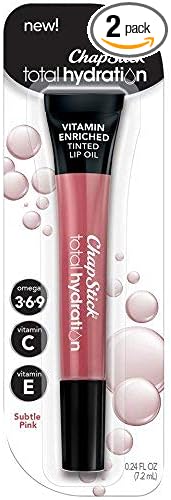 ChapStick Total Hydration Tinted Lip Oil 0.24 fl oz, Subtle Pink (Pack of 2)-Velvo Beauty
