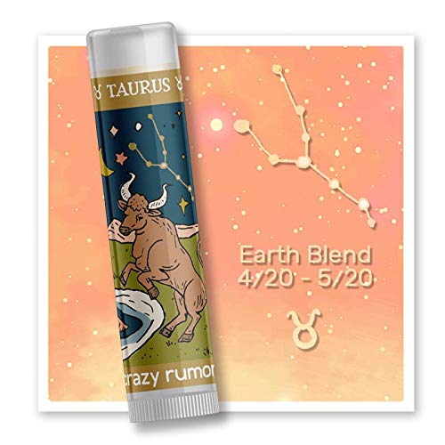 Crazy Rumors Taurus Zodiac All Natural, Plant Based Lip Balm to Moisturize and Nourish your Lips - Earth Blend (Sweet Vanilla, Fragrant Rose and Plum)-Velvo Beauty