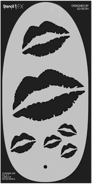 Stencil1FX Kisses Makeup Stencil - Kissing Lips Makeup Stencil Durable Quality Reusable Stencils United States Stencil America for Parades, Parties and More-Velvo Beauty