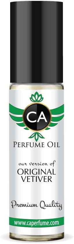 CA Perfume Impression of Original Vetiver For Men Replica Fragrance Body Oil Dupes Alcohol-Free Essential Aromatherapy Sample Travel Size Concentrated Long Lasting Attar Roll-On 0.3 Fl Oz/10ml-Velvo Beauty