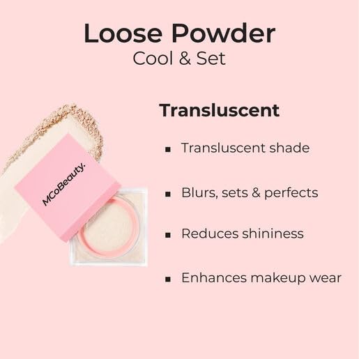 MCoBeauty Loose Powder Cool & Set - Translucent, Finely Milled Water-Based Setting Powder, Vegan, Cruelty Free Cosmetics-Velvo Beauty