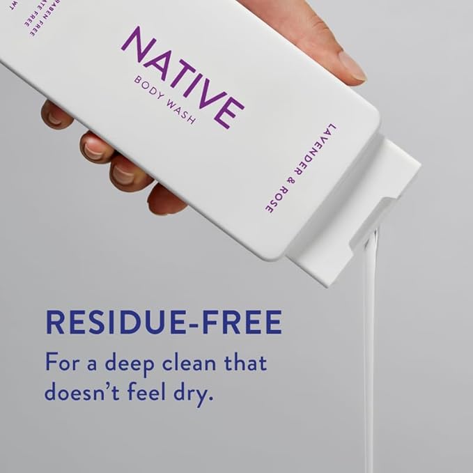 Native Body Wash Contains Naturally Derived Ingredients | For Women & Men, Sulfate, Paraben, & Dye Free Leaving Skin Soft and Hydrated | Lavender & Rose 18 oz - 2 Pk-Velvo Beauty