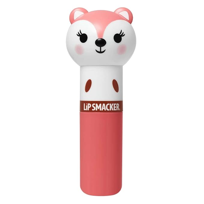 Lip Smacker Lippy Pals Fox, Flavored Moisturizing & Smoothing Soft Shine Lip Balm, Hydrating & Protecting Fun Tasty Flavors, Cruelty-Free & Vegan - Foxy Apple-Velvo Beauty