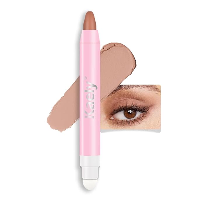 Kaely 2in1 Cream Eye Shadow Brightener Sticks for Eyes, Pencil Eyeshadow Applicator Stick Waterproof Pigmented, Eye Shadow Palette Highlighter Makeup, sombras para ojos, 30 Caramel Matte-Velvo Beauty