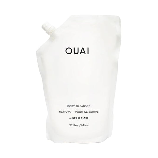 OUAI Body Cleanser Refill, Melrose Place - Foaming Body Wash with Jojoba Oil and Rosehip Oil to Hydrate, Nurture, Balance and Soften Skin - Paraben, Phthalate and Sulfate Free Skin Care - 32 Oz-Velvo Beauty