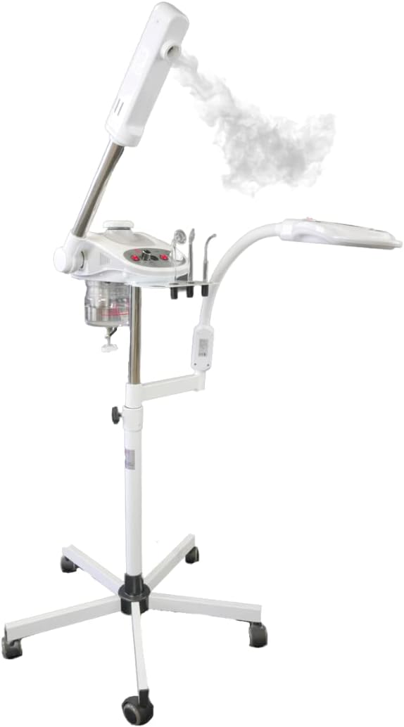 OMWAH 3 in 1 Aromatherapy Facial Steamer with 5X LED Magnifying Lamp Glass High-Frequency Esthetician Spa Equipment-Velvo Beauty