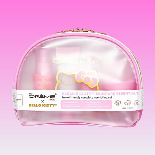 THE CRÈME SHOP X HELLO KITTY SKINCARE ESSENTIALS - KLEAN BEAUTY™ 4PC TRAVEL BAG SET-Velvo Beauty