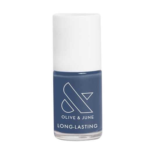 Olive & June Long Lasting Nail Polish | Gel-Like Finish No Lamp Needed | Lasts up to 10 days |Salon-Quality Color at Home |15-Free Vegan Cruelty-Free Chip-Resistant Shine |Social Studies Gunmetal Blue-Velvo Beauty