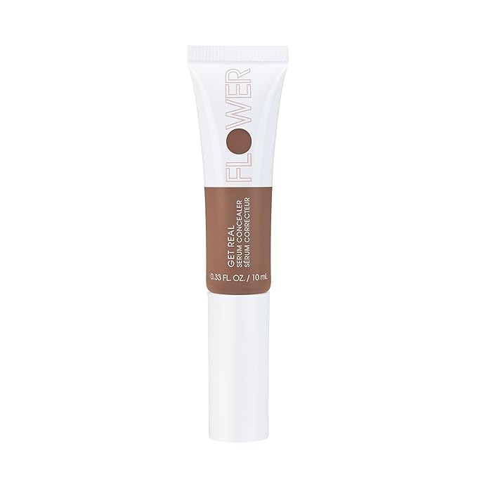 FLOWER BEAUTY By Drew Barrymore Get Real Serum Concealer - Brightens Skin + Blurs Blemishes - Hydrating Serum- Almond-Velvo Beauty