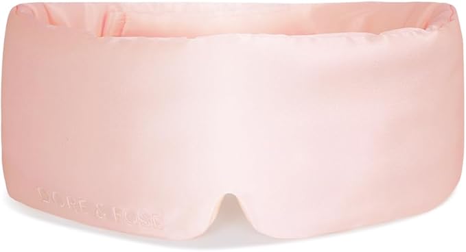 Dore & Rose Deep Sleep Mask Light Blocking, 23 Momme Mulberry Silk Eye Mask, Ultra Soft, Adjustable - Travel Sleeping Mask for Men & Women - Pink-Velvo Beauty