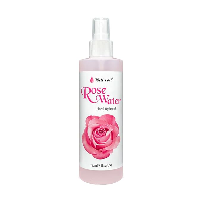 Well's Oil Rosewater Mist Spray (8 Fl oz) – Hydrates, Soothes & Refreshes | 100% Natural | No Chemical | for All Skin and Hair Types-Velvo Beauty