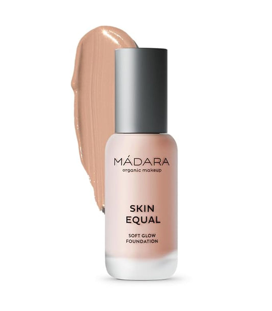 MÁDARA Organic Skincare | Skin Equal Soft Glow Foundation SPF15 ROSE IVORY 30-30ml, Mineral foundation with hyaluronic acid, Buildable medium coverage, Dewy foundation, Vegan, COSMOS certified-Velvo Beauty