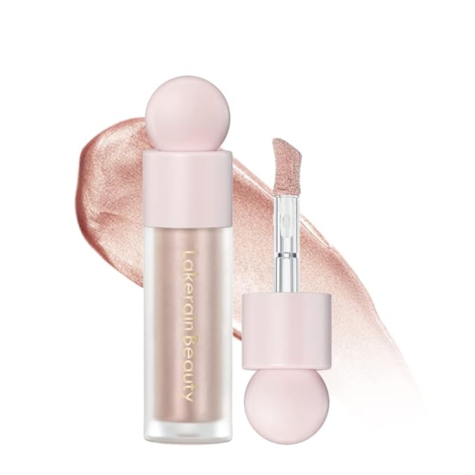 Liquid Highlighter - Luminous Finish Light Liquid Luminizer Makeup Enhanced with Pearl Particles & Botanical Blend, Weightless Dewy Glow for Radiant Skin, Vegan, Cruelty-Free (#03 Rose gold)-Velvo Beauty
