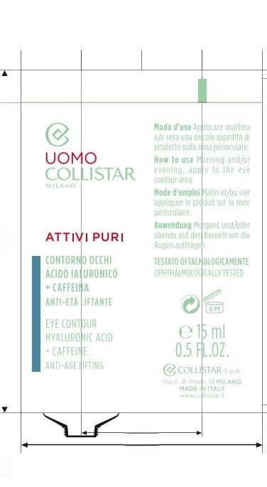 Collistar Uomo Attivi Puri Contorno Occhi Acido Ialuronico + Caffeina Anti-età Liftante, Eye Contour Hyaluronic Acid 15 ml, 0.5 Fl Oz Made in Italy [italian import]-Velvo Beauty