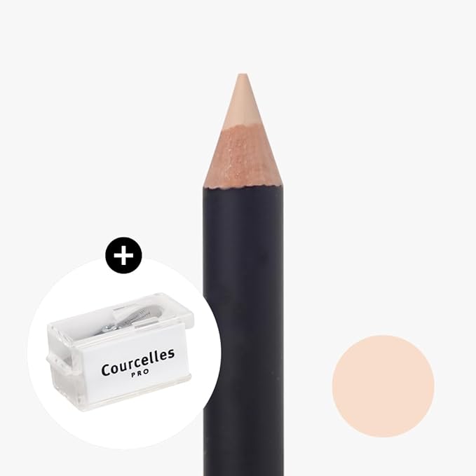 [K-Beauty Makeup] Courcelles Concealer Pencil CC706/CC707/CC708, Hard type-Natural Cover, light, medium, dark beige (CC707-Medium Beige+Sharpener)-Velvo Beauty