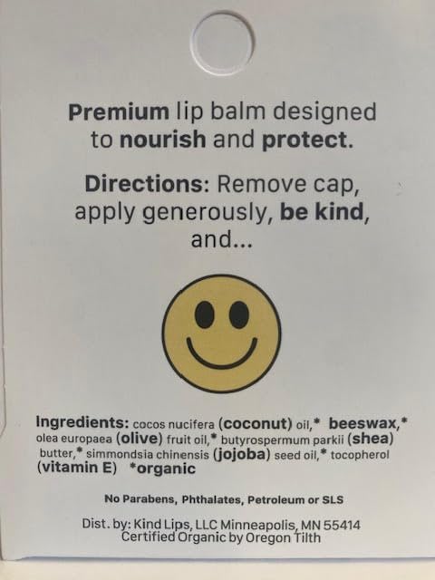 Kind Lips Lip Balm - Nourishing & Moisturizing Lip Care | for Dry Chapped Lips | Infused with Shea Butter & Beeswax | Unscented | 0.15 Ounce (Pack of 5)-Velvo Beauty
