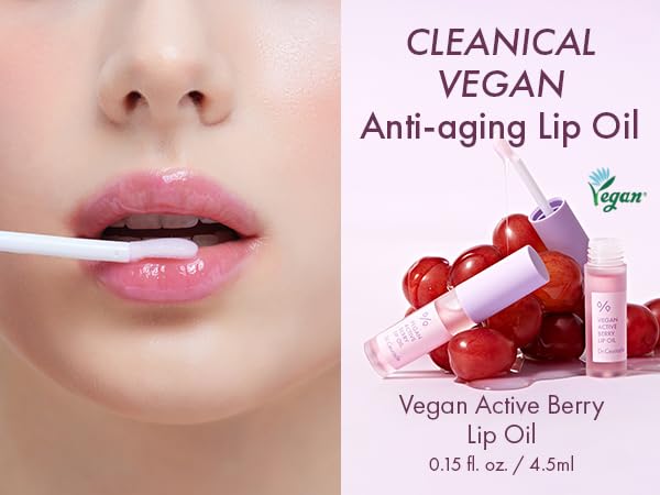 leegeehaam Dr.Ceuracle Vegan Active Berry Lip OilㅣAnti-Aging, Moisturizing, Revitalizing and GlowingㅣKorean Tinted Lip GlossㅣResveratrol from French Grape for Dry Lips, 0.15 Fl Oz-Velvo Beauty