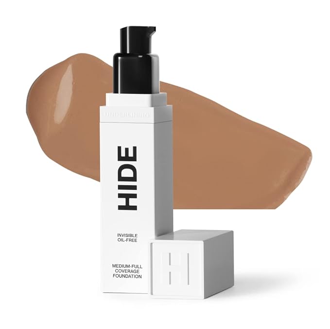 HIDE PREMIUM Liquid Foundation, Multi-Use Waterproof Foundation, Medium/Full Coverage Foundation, Shades for All Skin Types (See Shade Finder), Warm Sand, 1 fl oz-Velvo Beauty