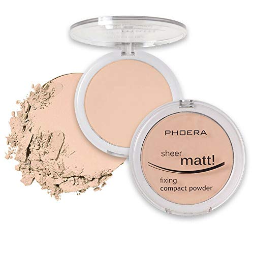 AQUAPURITY - PHOERA Sheer Matte Fixing Powder Makeup Base Fixer Setting Powder Foundation Fixing Compact Pressed Powder Long Lasting Make Up Fixer Skin Vitamin E Beauty Blender (202 Natural Beige…)-Velvo Beauty