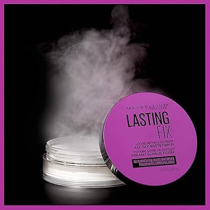 MaybellineFacestudio Lasting Fix Setting + Perfecting Loose Powder Makeup, All Day Matte Wear, Minimizes Shine, Sets Foundation Makeup, Translucent, 0.21 oz., White-Velvo Beauty