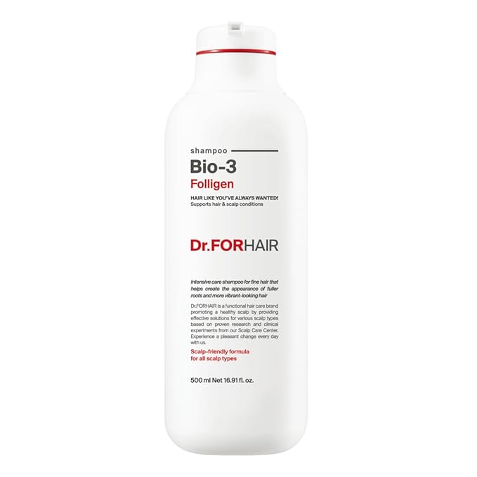 Dr.FORHAIR Bio-3 Folligen Shampoo 500 ml/16.91 fl. oz. | Hair Strengthening and Volumizing | Revitalizes and Moisturizes-Velvo Beauty