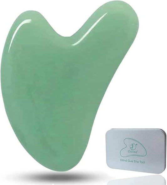 Ditind Gua Sha, Jade Stone Gua Sha Massage Tool, Guasha Tool for Face and Body Skin Massage. Gua Sha Set for Toxins Prevents Wrinkles for SPA Acupuncture, Therapy Trigger Point Treatment.-Velvo Beauty