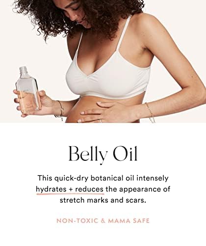 HATCH Belly Oil, Pregnancy & Postpartum Skincare for Stretch Marks, Quick-Drying for Full Body & Soothes Irritation, Plus Vegan, Clean & Plant-Based, 6.7 Fl Oz-Velvo Beauty