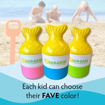 YAYA ORGANICS Sun-Easy Sunscreen Applicator, Refillable Roll-On with Sponge for Kids and Babies, Fun, Fast and Mess-Free application, Holds 80 ml, Fish/Blue Cap-Velvo Beauty