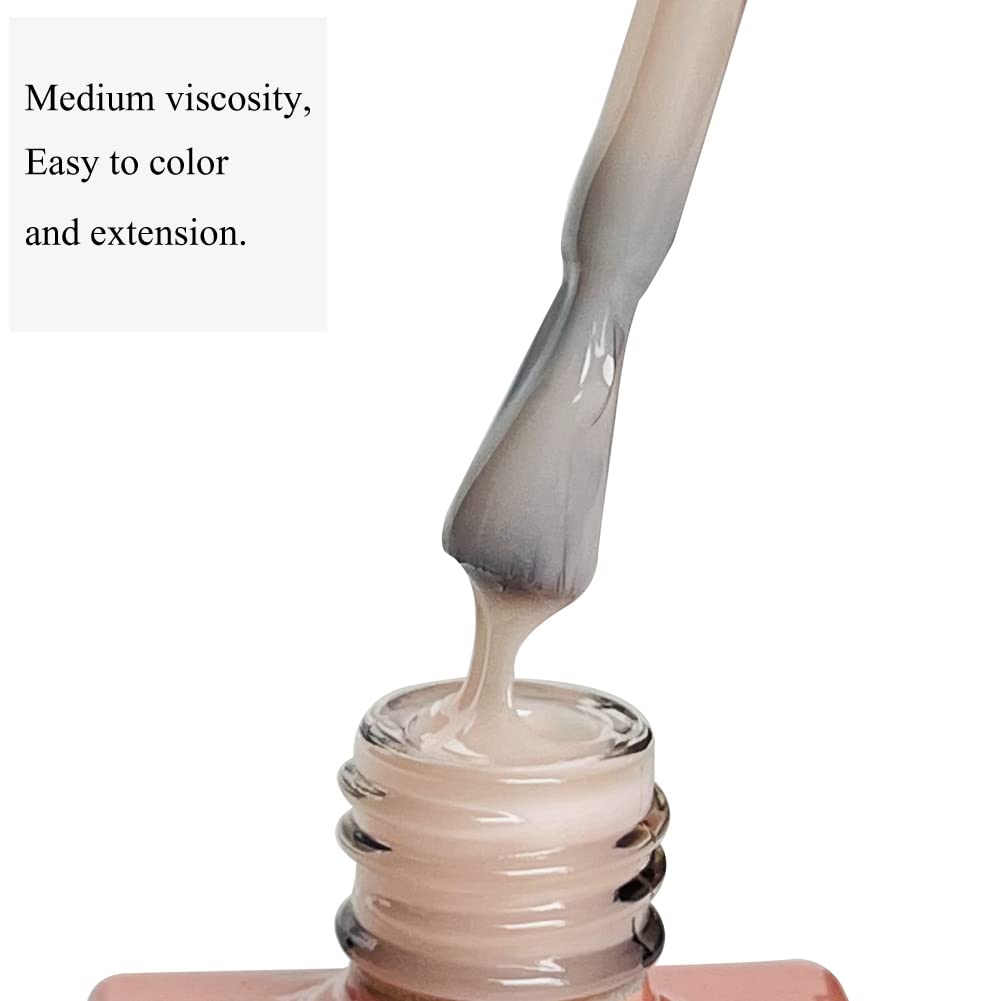 FZANEST Rubber Base Gel Polih Nude Color 6 in 1 Jelly Sheer Beige Builder Gel Thick Base Coat For Nail Strengthener Structure Extension Repair-Velvo Beauty
