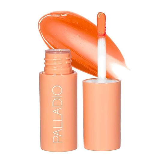 Palladio Jelly Tint, Liquid Stain for Cheeks & Lips, Vivid Color Lip Stain, Lightweight Non-Sticky and Transfer-proof, Natural Finish Makeup, Mango Tango-Velvo Beauty