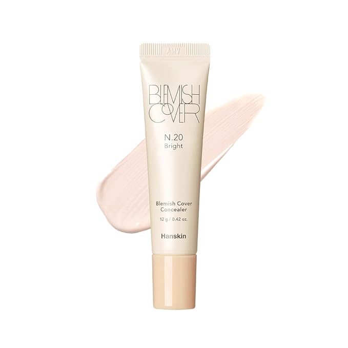 Hanskin New Blemish Cover Full Coverage Concealer, Under Eye Brightener, Conceal & Brighten Dark Circles, Semi Matte Creamy Formula, Flawless Finish, Korean Makeup [Bright/12g]-Velvo Beauty