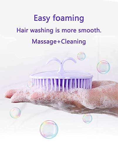 Hair Scalp Brush Dandruff Cleaning Brush Shower Scalp Shampoo Brush Scalp Massager Pack of 4 (Black and red)-Velvo Beauty