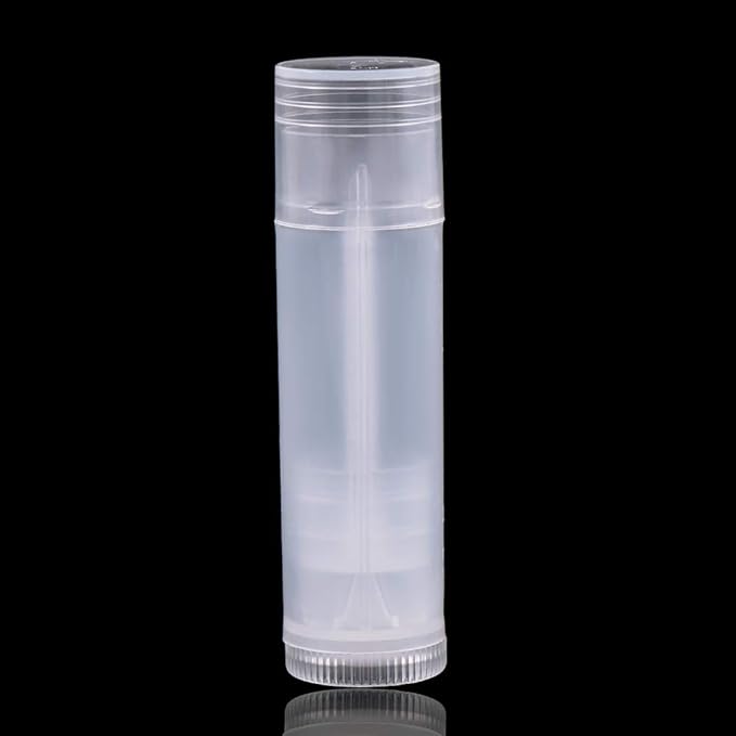 50Pcs 5ml Translucent Lipstick Cosmetic Empty Lip Gloss Lipstick Containers,Cosmetic Containers Sale Lip Balm Tubes Empty Hot Transparent Plastic Refill Lip Balm Tube with Cap-Velvo Beauty