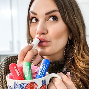 Vaseline Lip Therapy Stick with Petroleum Jelly Gift Set Includes Original, Rosy Lips and Aloe, 6 Count-Velvo Beauty