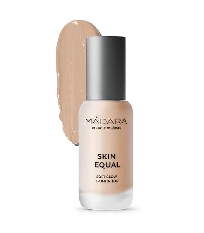 MÁDARA Organic Skincare | Skin Equal Soft Glow Foundation SPF15 IVORY 20-30ml, Mineral foundation with hyaluronic acid, Buildable medium coverage, Dewy foundation, Vegan, COSMOS natural certified-Velvo Beauty