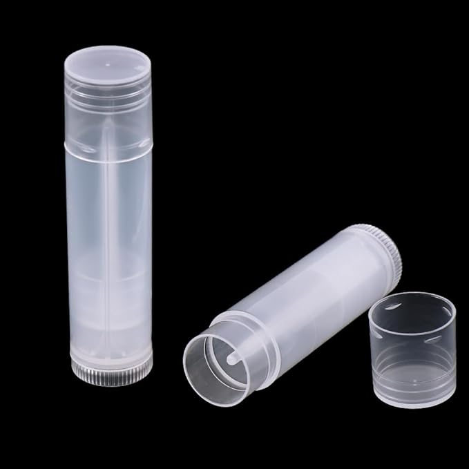 50Pcs 5ml Translucent Lipstick Cosmetic Empty Lip Gloss Lipstick Containers,Cosmetic Containers Sale Lip Balm Tubes Empty Hot Transparent Plastic Refill Lip Balm Tube with Cap-Velvo Beauty