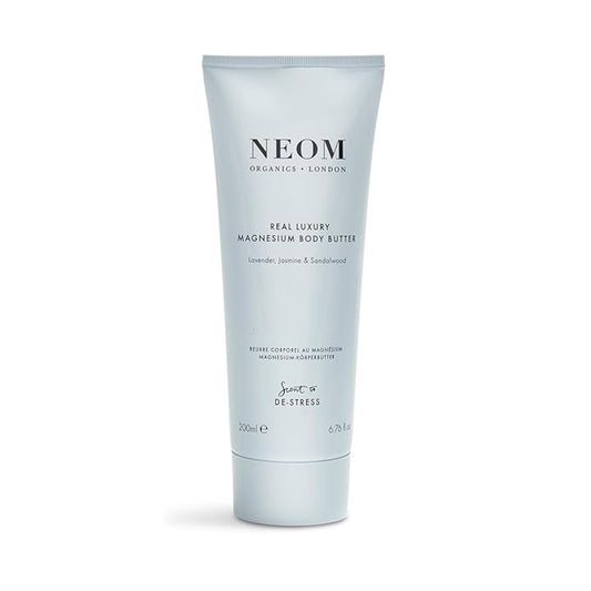 Neom - Magnesium Body Butter | 6.76 Fl Oz (200ml) | Lavender, Sandalwood & Jasmine | Calming Lotion with Essential Oils | 100% Natural Fragrances | Nourish & Soften | Signature De-Stress Scent-Velvo Beauty