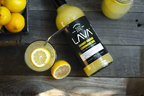 (3 Pack) LAVA Premium Skinny Ginger Lemonade Vodka Cocktail Mix made with Sicilian Lemon Juice, Candied Ginger Puree - 33.8oz Bottles-Velvo Beauty