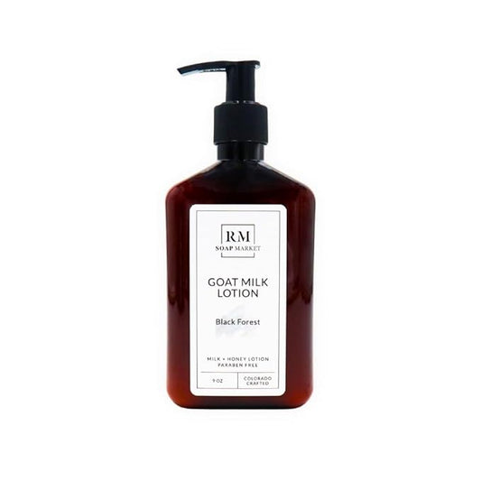 Goat Milk Lotion, Black Forest Fragrance, Hydrating Lotion for Men and Women, Infused With Nourishing Goat Milk, Shea Butter, Sunflower Oil, and Aloe, Soft Amber & Tobacco Scent, 9 Oz-Velvo Beauty