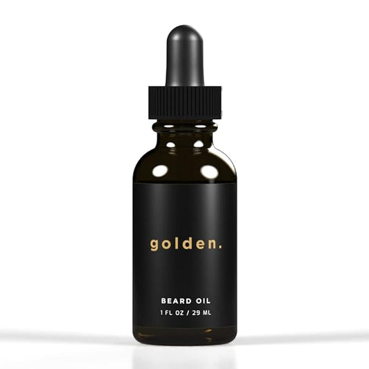 Golden Grooming Co. Beard Oil for Men - Nourishing & Organic Beard Moisturizer - Organic Oil for Beard Growth - All-Natural Formula with Vitamin E - Smooth and Soft Beard - 1 fl oz-Velvo Beauty