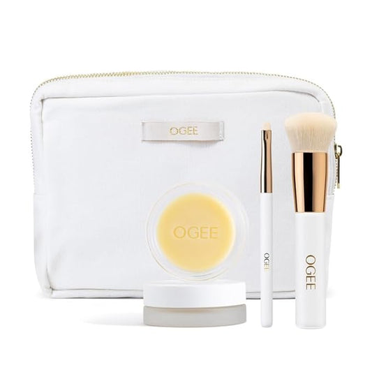 Ogee Makeup Brush Set - Includes Professional Quality Foundation Blender Brush, Ultra-Soft, Precision Brush & Makeup Brush Cleaner-Velvo Beauty