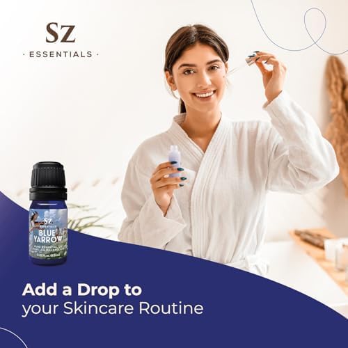 Blue Yarrow Essential Oil – 100% Pure – Calming & Grounding – Deep Blue Steam-Distilled Oil from Achillea millefolium – Aromatherapy, Self-Care & Natural Perfumery – 0.22 fl oz (6.5 mL)-Velvo Beauty