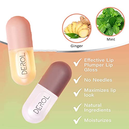 Lip Plumper,Derol Lip Plumper by NVYUE,Natural Lip Plumper and Lip Care Serum,Lip Enhancer for Fuller(2PCS)-Velvo Beauty