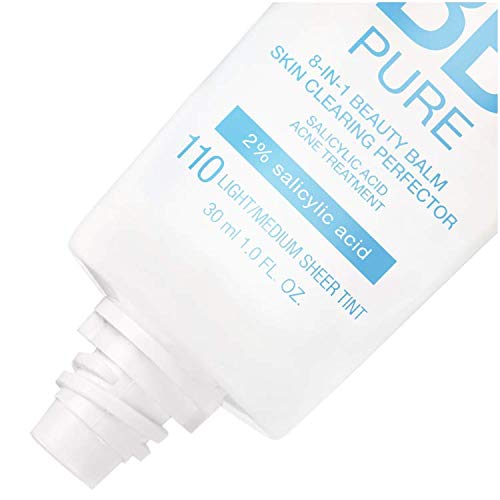 Maybelline Dream Pure Skin Clearing BB Cream, 8-in-1 Skin Perfecting Beauty Balm With 2% Salicylic Acid, Sheer Tint Coverage, Oil-Free, Medium, 1 Count-Velvo Beauty